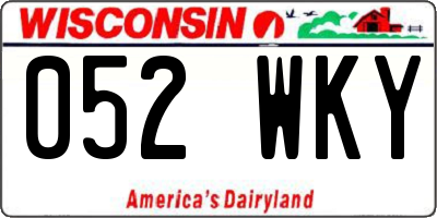 WI license plate 052WKY