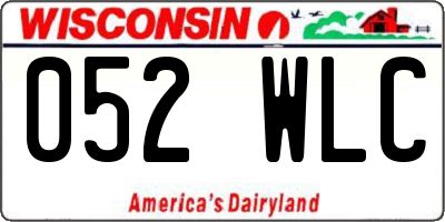 WI license plate 052WLC