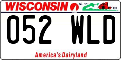 WI license plate 052WLD