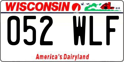 WI license plate 052WLF