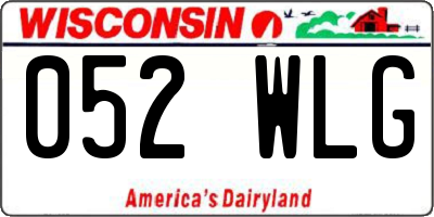 WI license plate 052WLG