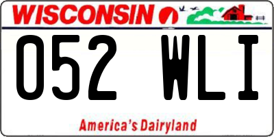 WI license plate 052WLI