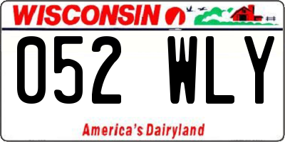 WI license plate 052WLY