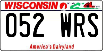 WI license plate 052WRS
