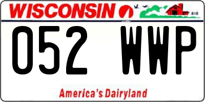 WI license plate 052WWP