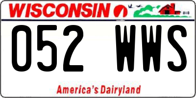WI license plate 052WWS