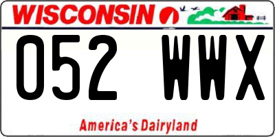 WI license plate 052WWX
