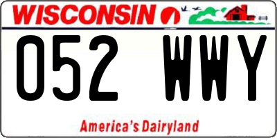WI license plate 052WWY