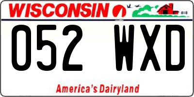 WI license plate 052WXD