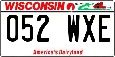 WI license plate 052WXE