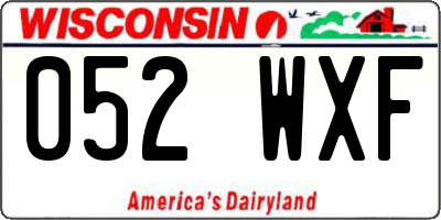 WI license plate 052WXF