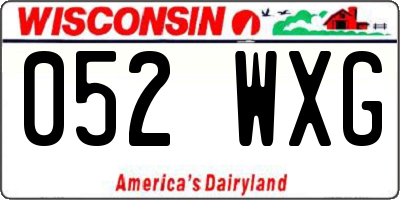 WI license plate 052WXG