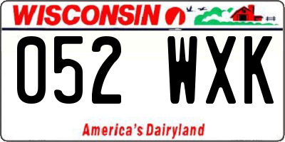 WI license plate 052WXK
