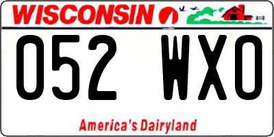 WI license plate 052WXO