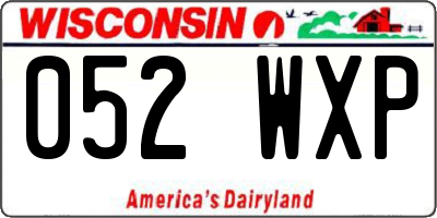 WI license plate 052WXP