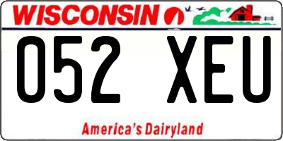 WI license plate 052XEU