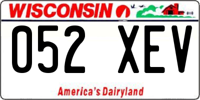 WI license plate 052XEV