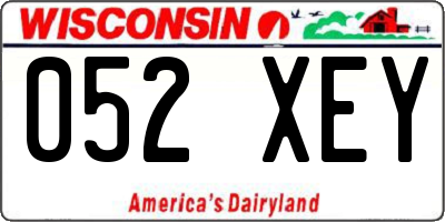 WI license plate 052XEY