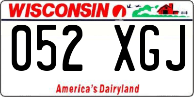 WI license plate 052XGJ