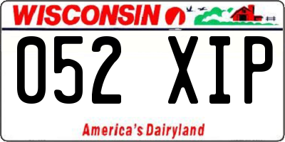 WI license plate 052XIP
