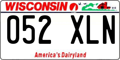 WI license plate 052XLN