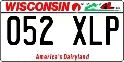 WI license plate 052XLP