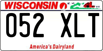 WI license plate 052XLT