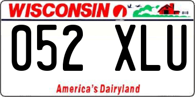 WI license plate 052XLU