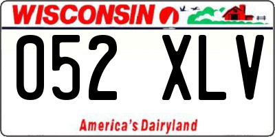 WI license plate 052XLV