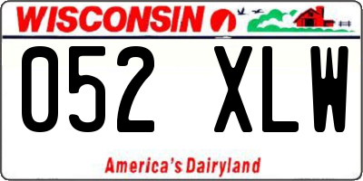 WI license plate 052XLW