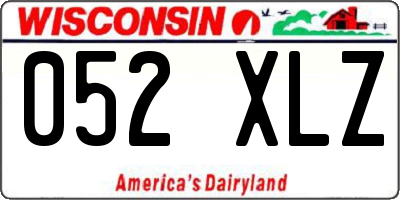 WI license plate 052XLZ