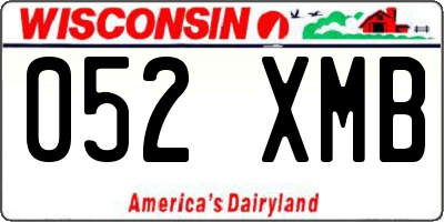 WI license plate 052XMB