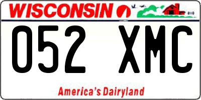 WI license plate 052XMC