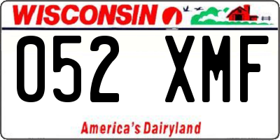 WI license plate 052XMF