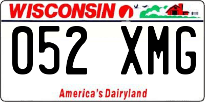 WI license plate 052XMG