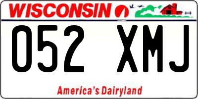 WI license plate 052XMJ