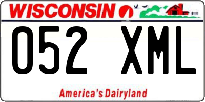 WI license plate 052XML