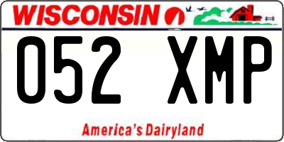 WI license plate 052XMP