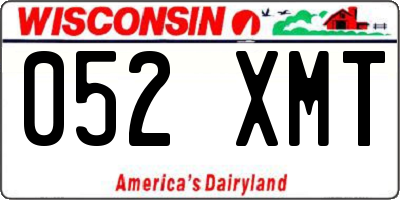WI license plate 052XMT