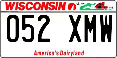 WI license plate 052XMW