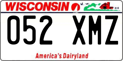 WI license plate 052XMZ
