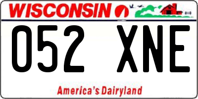 WI license plate 052XNE