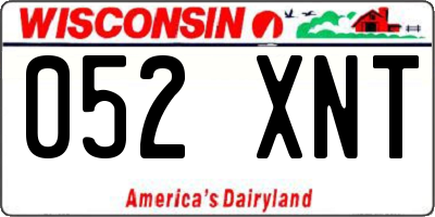 WI license plate 052XNT