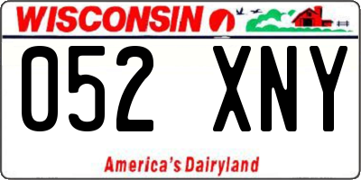 WI license plate 052XNY