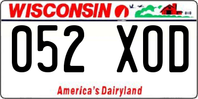 WI license plate 052XOD