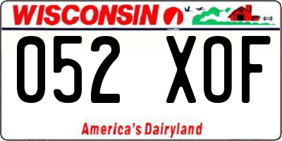 WI license plate 052XOF