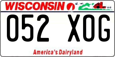 WI license plate 052XOG