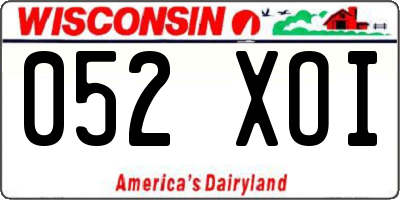 WI license plate 052XOI