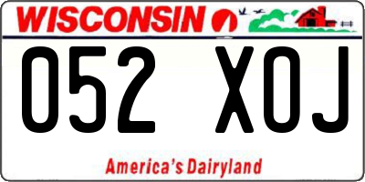 WI license plate 052XOJ