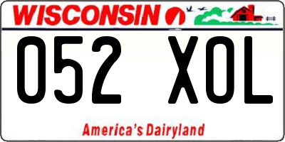 WI license plate 052XOL
